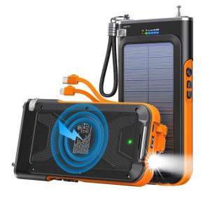 China Wireless Portable Solar Charger Power Bank With FM Radio 20000mAh supplier