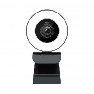 1080P Rotatable Webcam , 4K UHD Autofocus Webcam With Ring Light