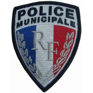 Police Municipale Twill Embroidery Patch Merrow Border For Goverment