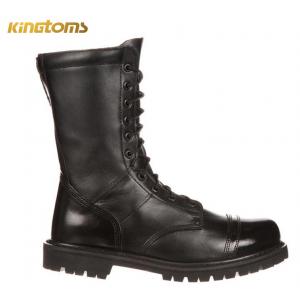 China 10 Side Zipper Ceremonial High Military Combat Boots Full Grain Leather supplier