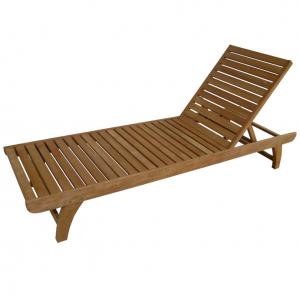 Factory direct swimming pool furniture wooden pool chair beach bed wood outdoor chaise lounge chair---6235