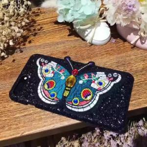 China Hard PC Korea Style Girls Beauty Butterfly Embroidery Glitter Back Cover Cell Phone Case For iPhone 7 6s Plus supplier