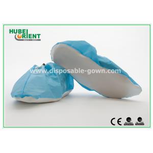 Disposable Foot Covers Waterproof PP+CPE Shoe Covers With Non Slip PVC Sole