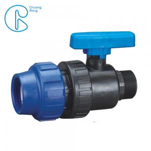 China Plastic Compression Fitting Pipe Connectors Male Ball Valve In PN16 supplier