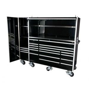 Stainless Steel Garage Tool Cabinet with Drawers and Heavy Duty Wheels Lock KEY Lock