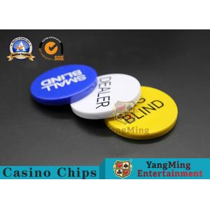 China 50*6mm Casino Game Accessories Texas Poker Vip Club Dealer Big Blind Small Button Casino Table Dedicated supplier