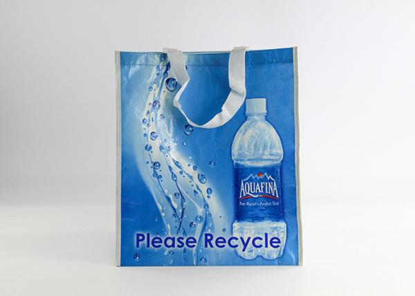 Recycled Plastic Bottle Non Woven Laminated Tote Bags Reusable Shopping Bag