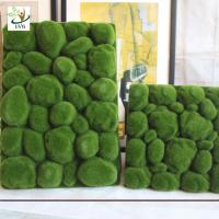 China UVG factory direct sale decorative flocking foam artificial moss in green for home garden landscap GRS038 on sale