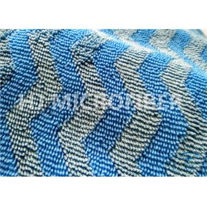 Microfiber Wavy Jacquard Twisted Pile Fabric / Mop Fabric , 150D / 144F Yarn Count