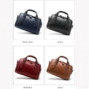 China OEM Boston Style Cow Leather Ladies Handbag With Zipper Closure supplier