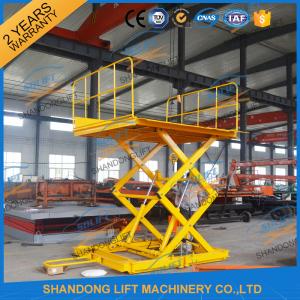China 600KGS 2M Warehouse Hydraulic Cargo Scissor Lift with Movable Wheels supplier