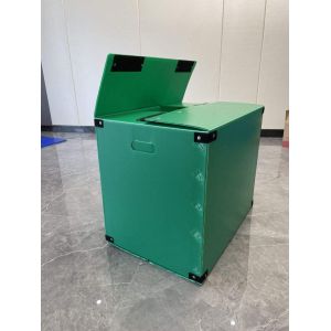 China Plastic Storage Bins With Lids Containers Collapsible Moving Boxes With Handles Stackable Storage Bins,Double-Layer Hollow Shock-Absorbing Material,White wholesale