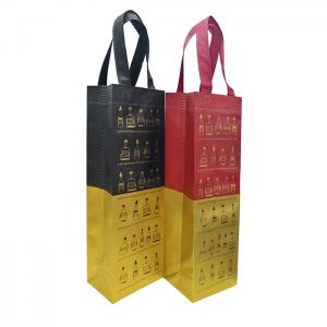 Biodegradable Non Woven Wine Bags Foldable Non Woven Wine Bottle Bags 60gsm