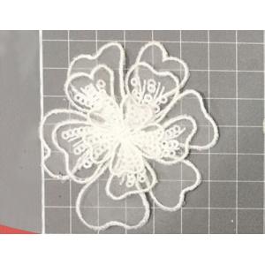 China Garment Accessories Embroidery Organza Applique Flower  with Sequin supplier