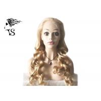 China Golden Blonde Wavy Long Full Lace Human Hair Wigs With Baby Hair for Fashion Ladies on sale