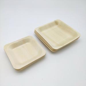 Square Eco Friendly Birch Disposable Wooden Tableware For Sushi Fish Ball Dim Sum