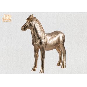 China Decorative Gold Leaf Polyresin Animal Figurines Horse Sculpture Table Statue supplier