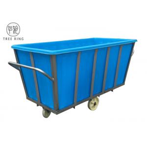 China Polyethylene Linen Industrial Plastic Laundry Trolley Basket On Wheels 2100 * 1080 * H880 Mm K1300L supplier