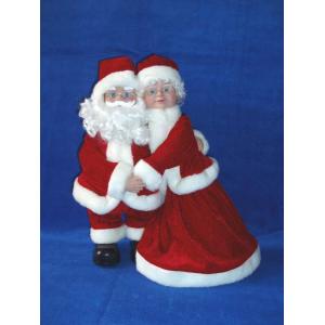 China Custom Stuffing Plush Santa Claus Couple by Batteries AA Toddler Electronic Toys supplier