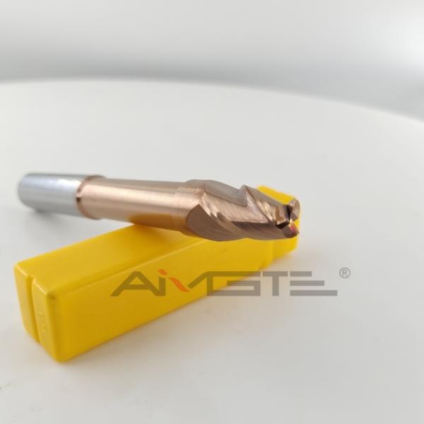 3 Flute Copper Coated Carbide End Mill Oxidation Resistant For High Speed Machining