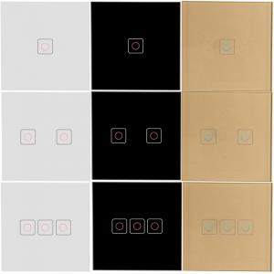 China EU Standard Light Switch Touch Panel Glass Switches, 1/2/3/ Gang Sensor Light Switch 220v Led Bulb Light Switches supplier