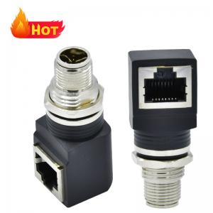 China Rigoa Custom Rj45 Waterproof Connector CuZn PA66 M12 X Coded To RJ45 Connector supplier