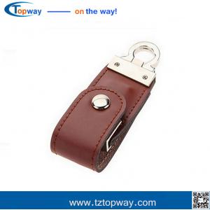 China Portable 16gb black leather usb flash drive for gifts and promotion memory card supplier