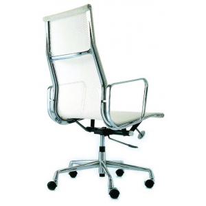 Durable 360 Swivel Aluminum Group Chair , White Color Mesh Back Office Chair