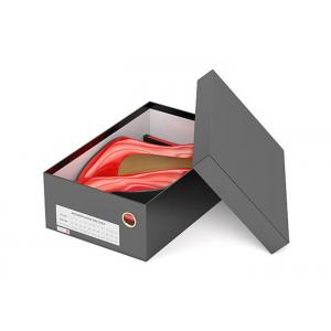 Luxury Shoes Box Packaging Black Corrugated Paper Cardboard Material UV Coating