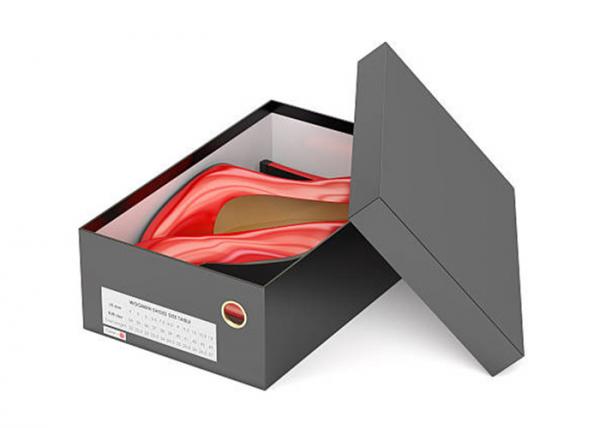 Custom Magnetic Closure Flip Lid Cardboard Shoe Boxes With Silver Foil Stamped