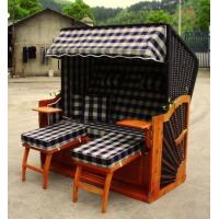 China Brown Wood And Resin Wicker Roofed Beach Chair & Strandkorb , UV Resistant on sale