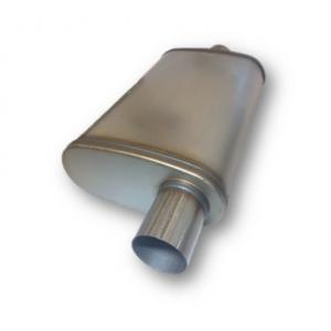 Sports Oval 409 Stainless Steel Exhaust Muffler Polished