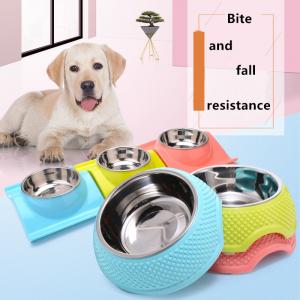 China S M L XL Dog Feeding Bowl Two In One Non Slip Stainless Steel supplier