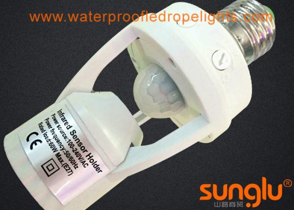 Infrared Motion Sensor Bulb Holder , E27 Automatic Motion Sensor Holder Lamp