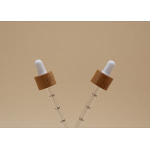 China Bamboo Collar Essential Oil Dropper 18mm With Printing Scale Glass Pipette supplier