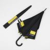 China Double Layer Curved Handle Umbrella Black And Yellow 190T Pongee Fabric wholesale