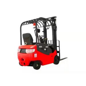 4 Wheel Electric Forklift Truck 1 Ton Red For Emergency Stop / Reverse Alarm