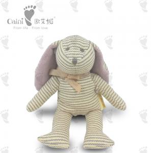 Striped Rabbit  Doll Plush Toy Presents Brown Bunny Stuffed Animal 21 X 15cm