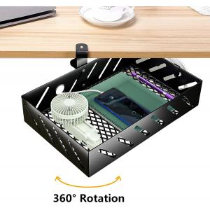 360 Degree Rotatable Under Desk Clamp-on Storage Drawer for Home Office Organization