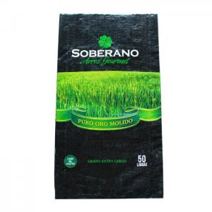 China ISO9001 40CM 56CM Width BOPP Packaging Bags 1/5 Anti Slip 20kg 46kg 50kg Rice Bags supplier