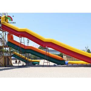 Combo Size PVC Blow Up Single Lane Water Slide Colorful Tube Handrails