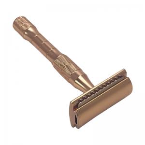 Stainless Steel Hair Shaving Razor Rose Gold Safety Double Sided Design