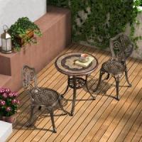 China 3PCS Cast Aluminium Outdoor Furniture Folded Aluminium Dining Set Outdoor on sale