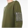 Plain Army Green Crew Neck Sweatshirt Anti - Shrink Printed Technics Without