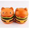 China Cute Bread Jumbo Cat Head Burger Soft PU Stress Relief Slow Rising Squishy Scented Toys For Kids / Adults wholesale