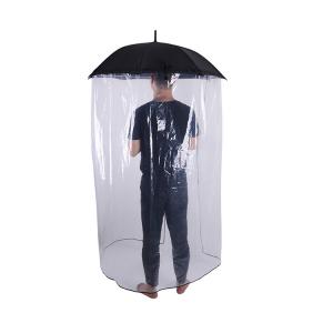Strong Waterproof Walking Stick See Through Umbrella Full Body With POE Cloth