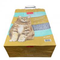 China 7 Colours Paper Cat Litter Bags Handle Kraft Paper Packaging Bags Open Mouth on sale