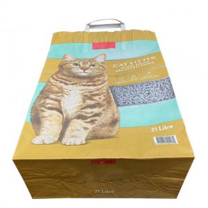 7 Colours Paper Cat Litter Bags Handle Kraft Paper Packaging Bags Open Mouth