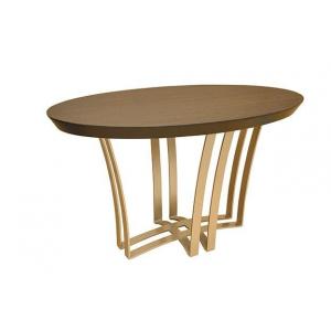 Dark Brass Wooden Dining Room Tables , High End Restaurant Furniture