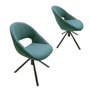 Silicone Leather Swivel Side Chair ,  Modern Elegant Swivel Chair